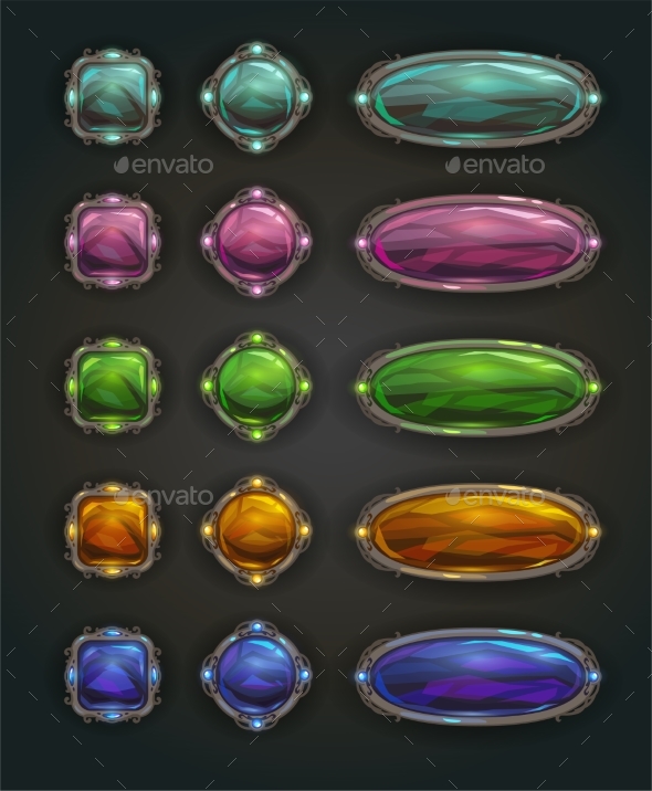 GraphicRiver Vector Magic Shiny Stone Buttons 21198300 GraphicRiver Vector Magic Shiny Stone Buttons 21198300