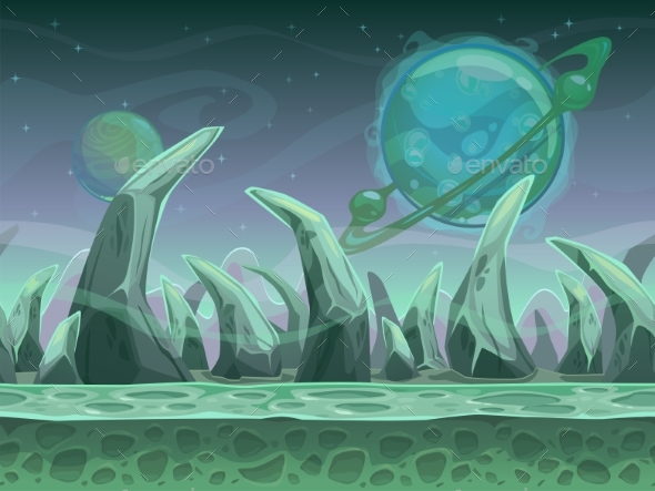 GraphicRiver Fantasy Seamless Alien Landscape 21198371