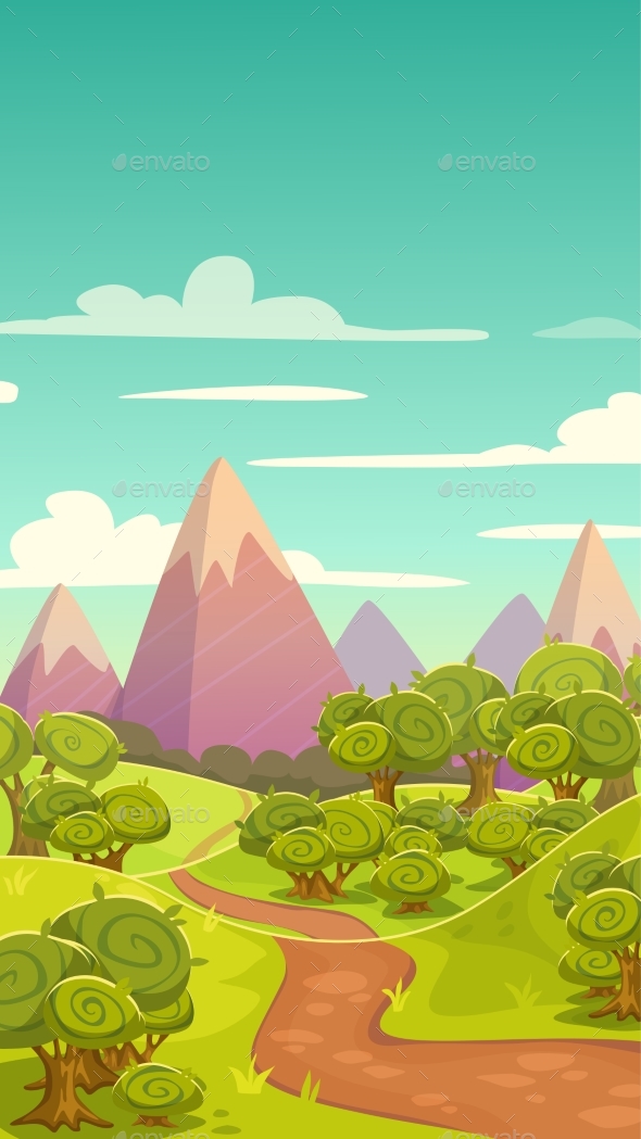 GraphicRiver Cartoon Vertical Nature Landscape 21198373 GraphicRiver Cartoon Vertical Nature Landscape 21198373