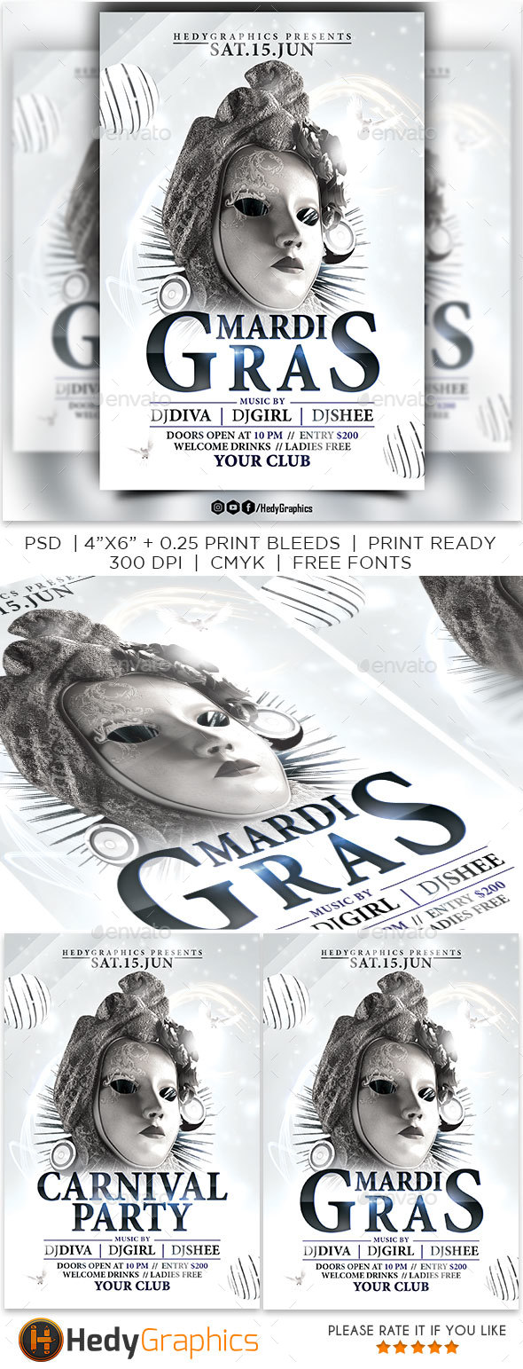 GraphicRiver Mardi Gras & Carnival Flyer 21199048 GraphicRiver Mardi Gras & Carnival Flyer 21199048