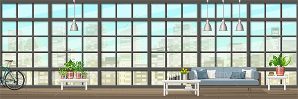 GraphicRiver Illustration of a Modern Living Room 21199281