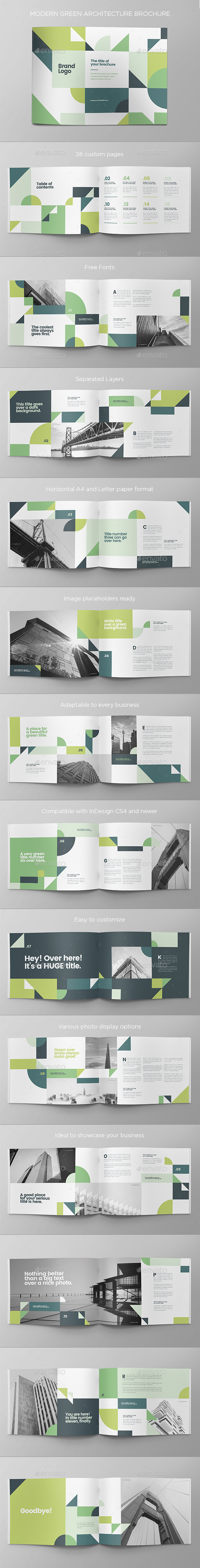 Modern Green Architecture Brochure - Brochures Print Templates