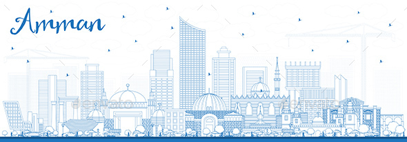 GraphicRiver Outline Amman Jordan Skyline with Blue Buildings 21199740 GraphicRiver Outline Amman Jordan Skyline with Blue Buildings 21199740