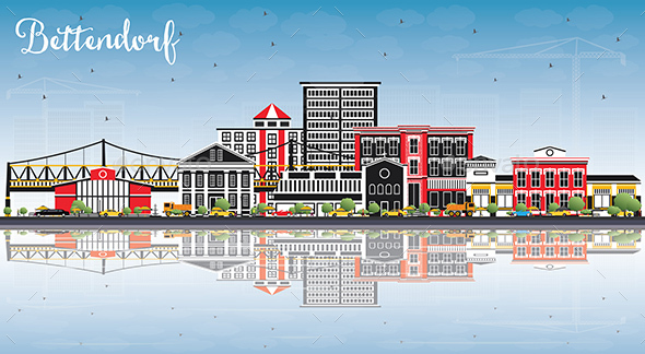 GraphicRiver Bettendorf Iowa Skyline with Color Buildings Blue Sky and Reflections 21199746 GraphicRiver Bettendorf Iowa Skyline with Color Buildings Blue Sky and Reflections 21199746