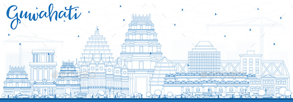 GraphicRiver Outline Guwahati India City Skyline with Blue Buildings 21199762 GraphicRiver Outline Guwahati India City Skyline with Blue Buildings 21199762