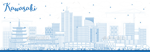 GraphicRiver Outline Kawasaki Japan City Skyline with Blue Buildings 21199766 GraphicRiver Outline Kawasaki Japan City Skyline with Blue Buildings 21199766