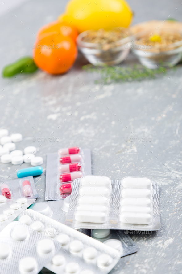 Natural medicine vs conventional medicine concept. - Stock Photo - Images