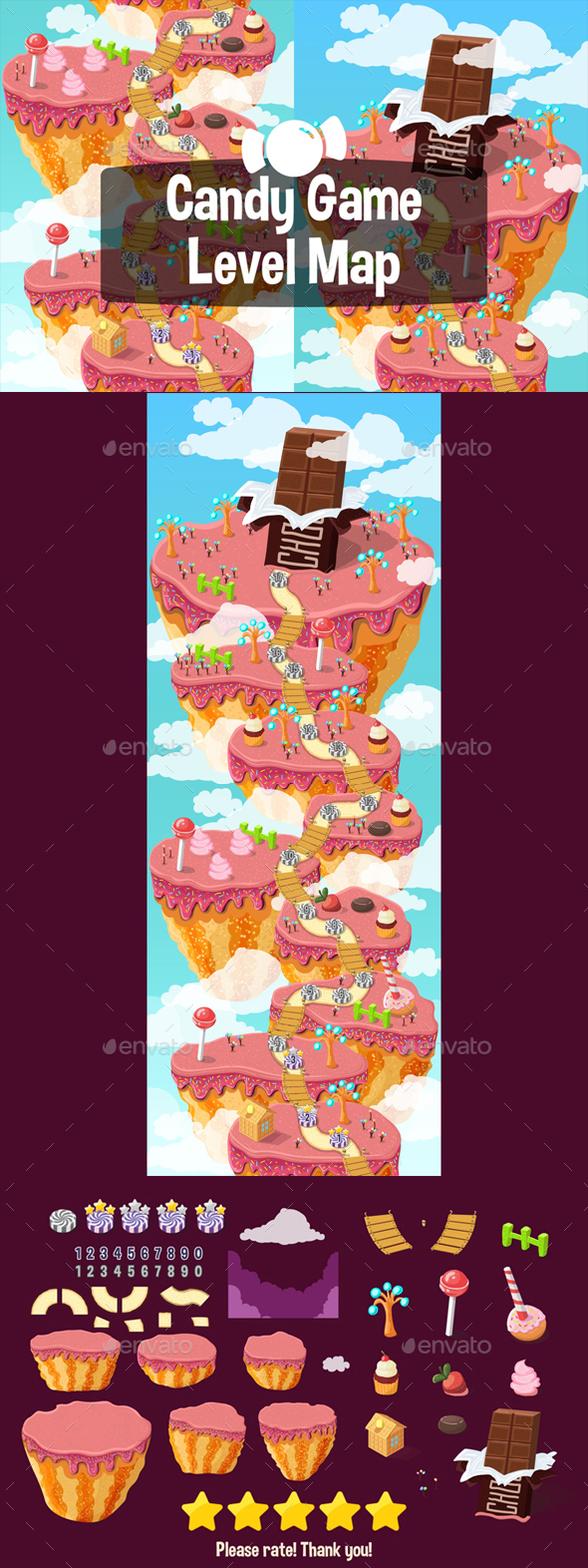 GraphicRiver Level Map Backgrounds Candy 21200312 GraphicRiver Level Map Backgrounds Candy 21200312