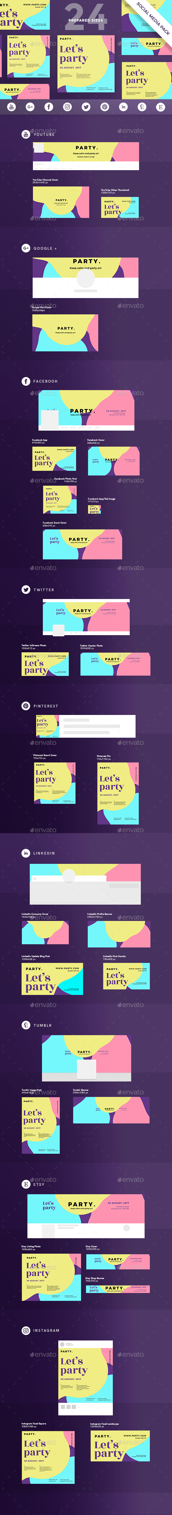 Color Party Social Media Pack - Miscellaneous Social Media