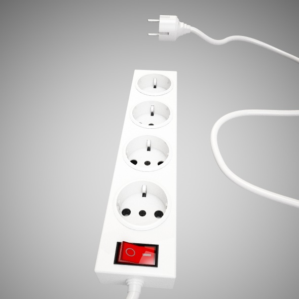 Continental European Type E male power plug 3D ^power - 3DOcean Item for Sale