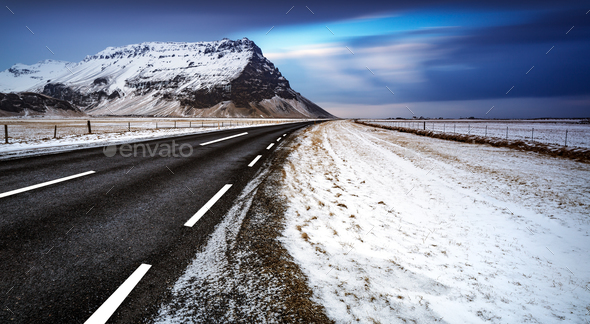 Road landscape in Iceland - Stock Photo - Images