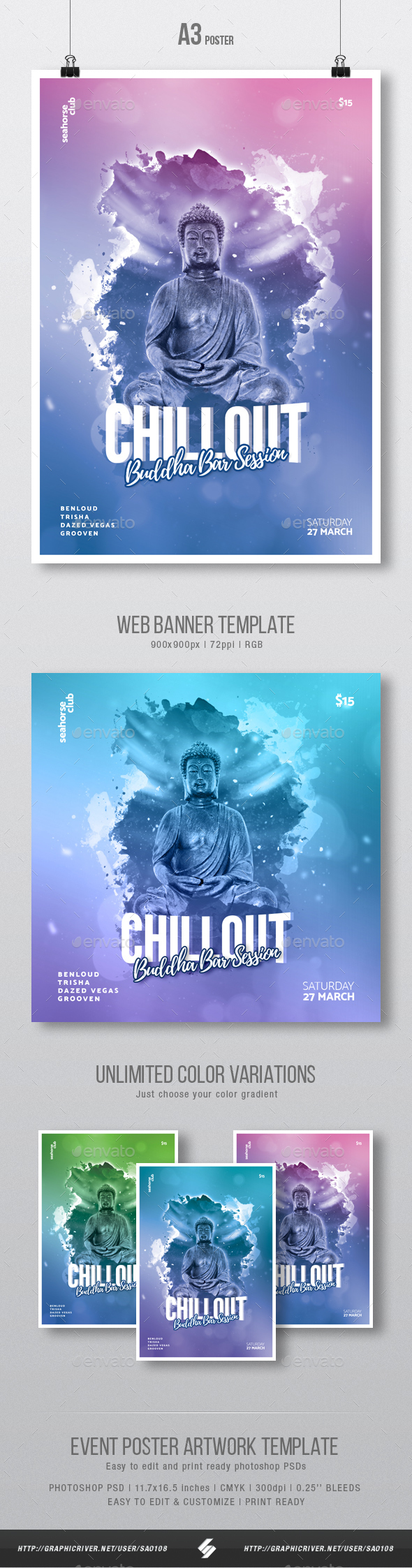 GraphicRiver Buddha Bar 4 Chillout Session Flyer Poster Artwork Template A3 21201617 GraphicRiver Buddha Bar 4 Chillout Session Flyer Poster Artwork Template A3 21201617