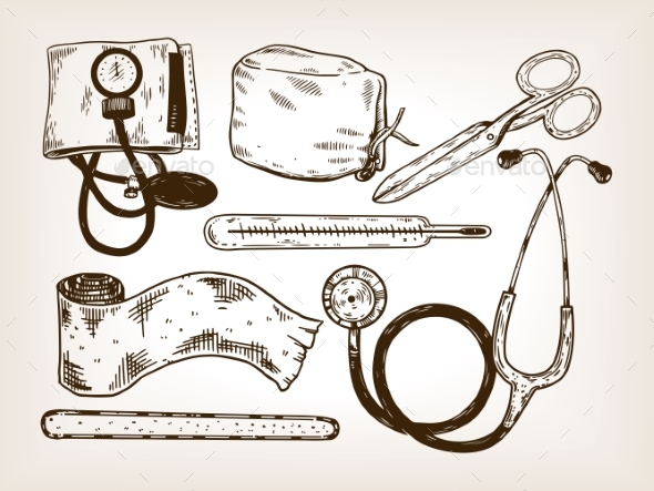 GraphicRiver Doctor Tools Engraving Vector Illustration 21202352 GraphicRiver Doctor Tools Engraving Vector Illustration 21202352