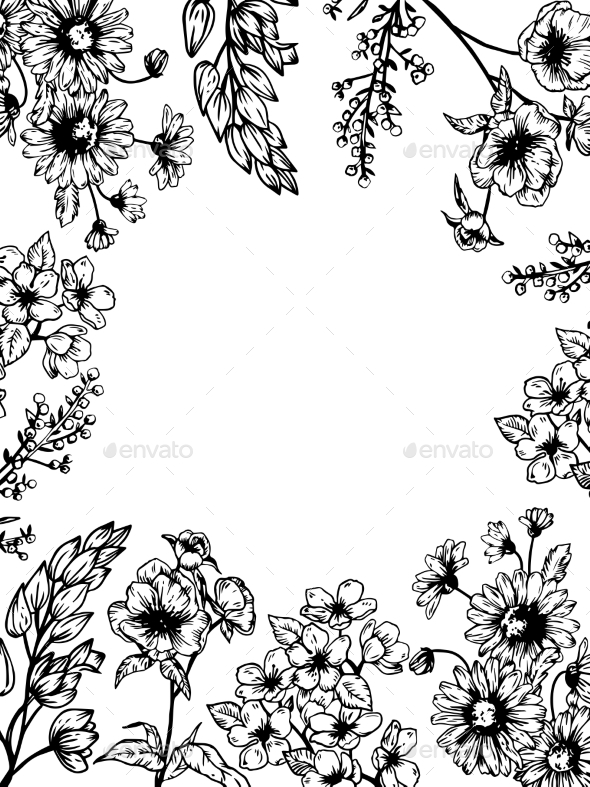 GraphicRiver Flowers and Plants Engraving Vector Illustration 21202353 GraphicRiver Flowers and Plants Engraving Vector Illustration 21202353