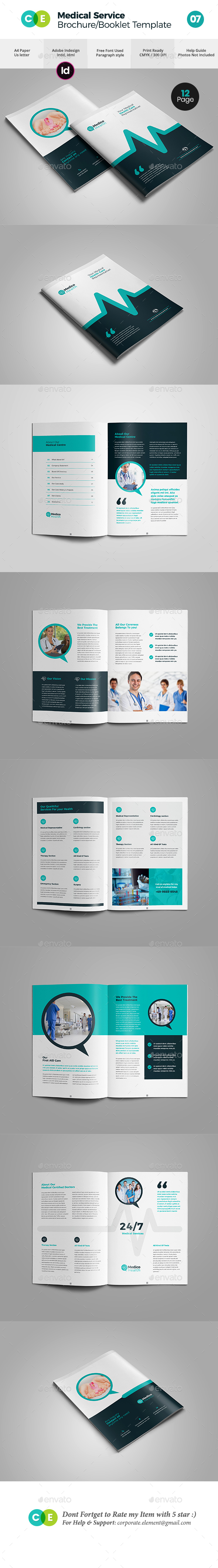 Medical Service Booklet/Brochure Template V07 - Brochures Print Templates