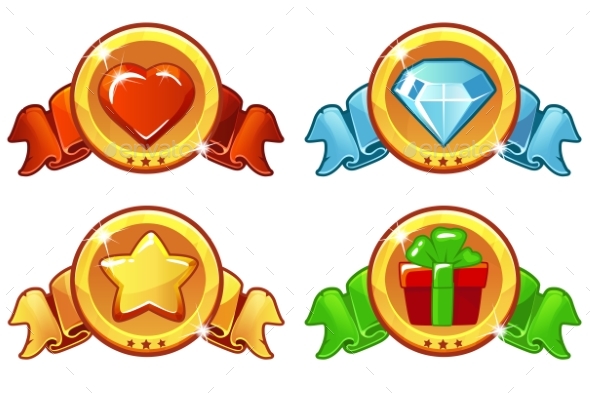 Cartoon Colored Icon Design for Game, UI Vector - Miscellaneous Vectors