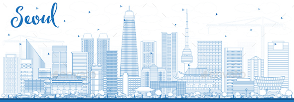 GraphicRiver Outline Seoul Korea Skyline with Blue Buildings 21203843 GraphicRiver Outline Seoul Korea Skyline with Blue Buildings 21203843