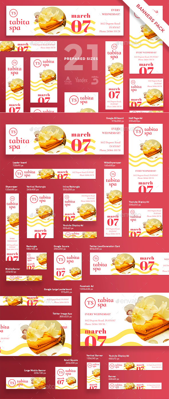 Spa Salon Banner Pack - Banners & Ads Web Elements