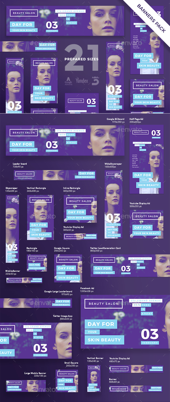 Beauty Salon Banner Pack - Banners & Ads Web Elements
