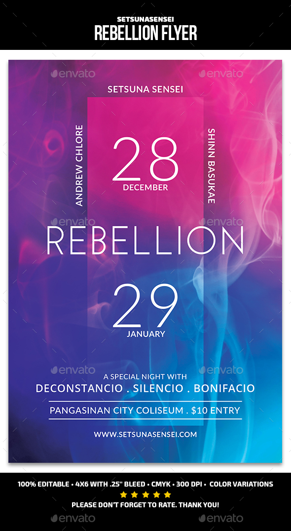 Rebellion Trance Flyer - Events Flyers