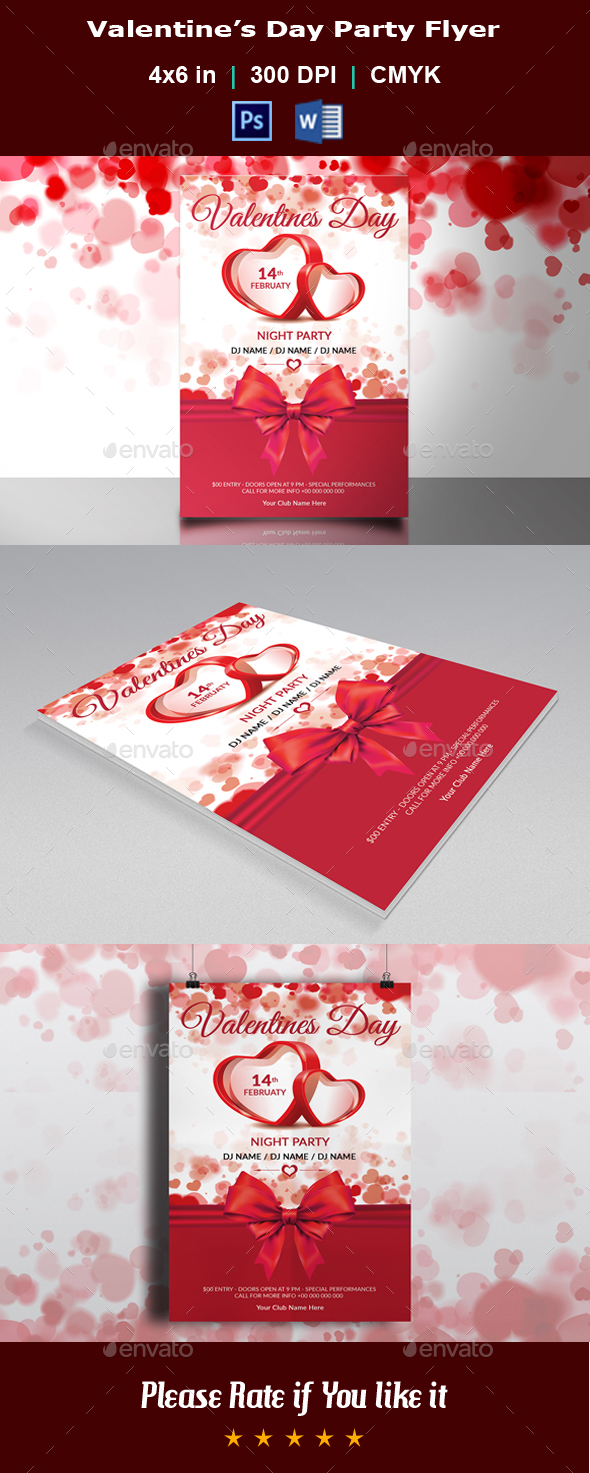 Valentine's Day Party Flyer Template - Events Flyers