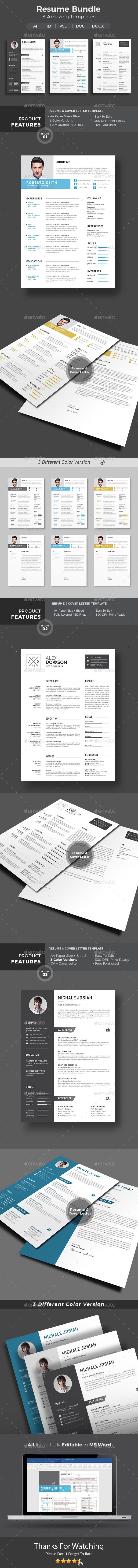 Resume Word Bundle - Resumes Stationery