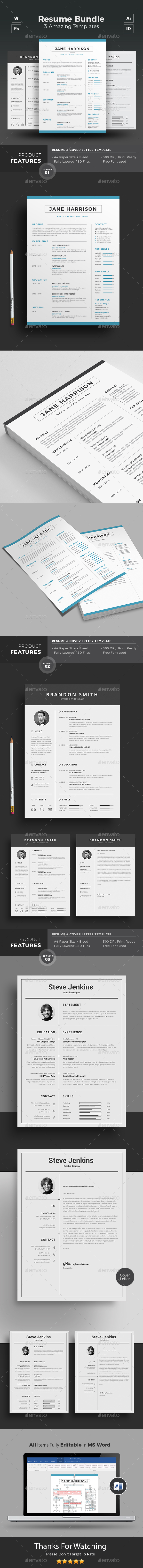Resume Word Bundle - Resumes Stationery