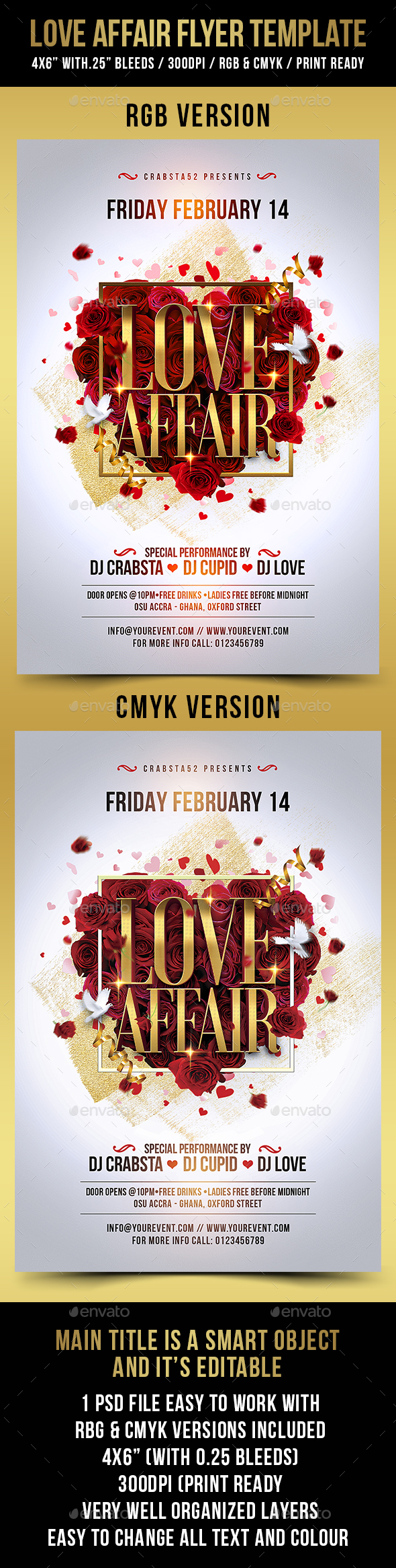 Love Affair Flyer Template - Events Flyers