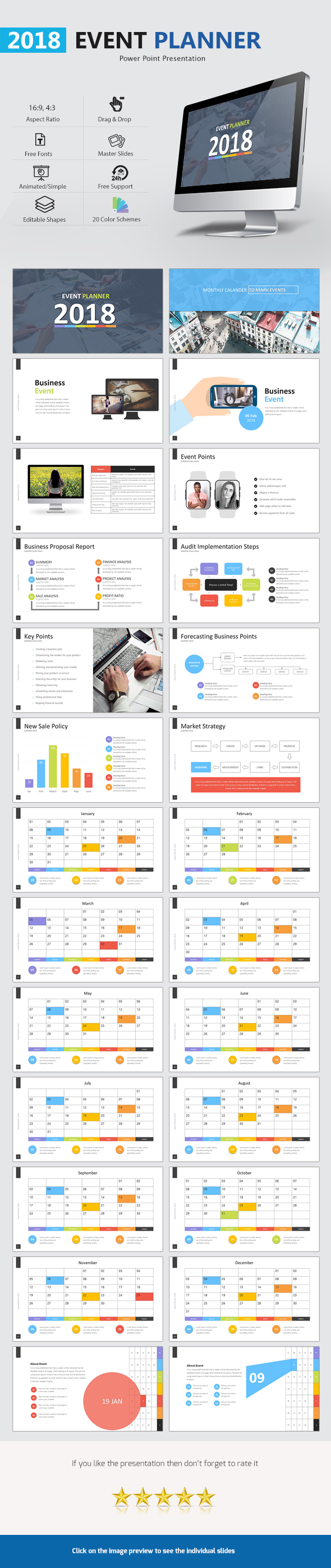 Event Planner 2018 Presentation - Business PowerPoint Templates