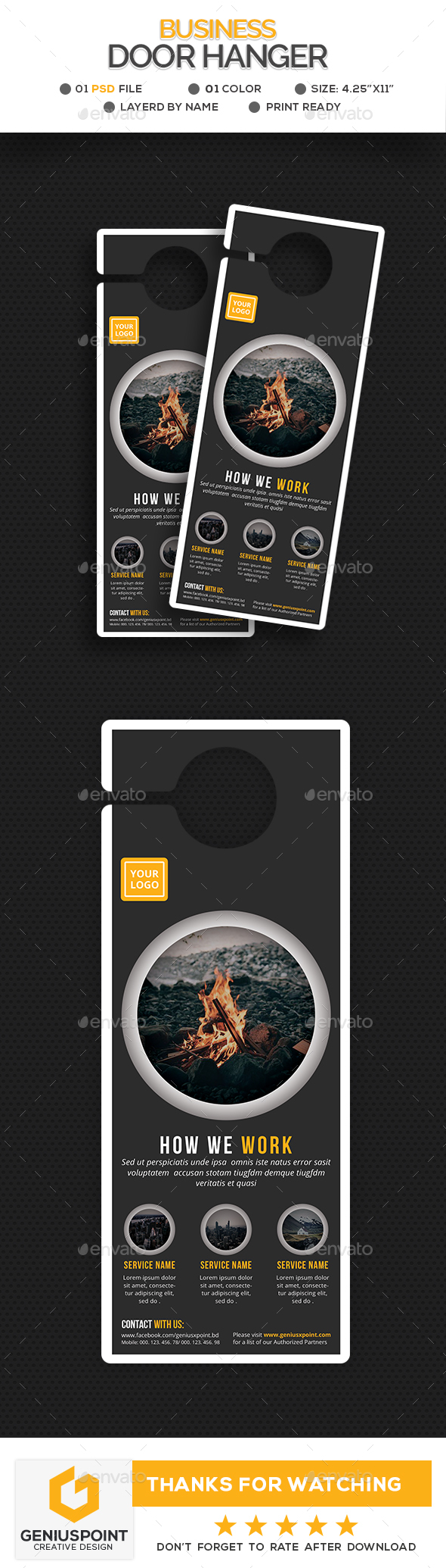 Business Door Hanger Template - Miscellaneous Print Templates