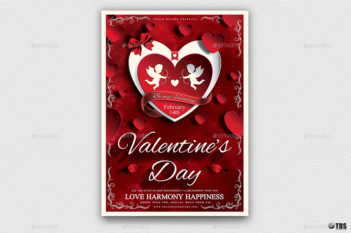 Valentines Day Flyer Template V3 by lou606 | GraphicRiver