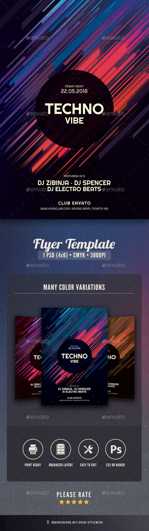 Techno Vibe Flyer - Clubs & Parties Events