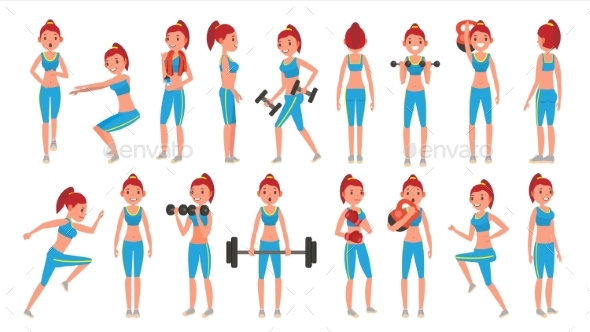 GraphicRiver Fitness Girl Vector 21205655
