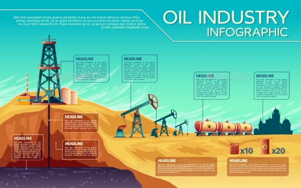 GraphicRiver Vector Oil Industry Extraction Infographics 21205797