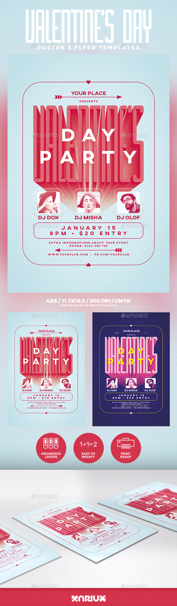 Valentine's Day Party Flyer & Poster - Events Flyers