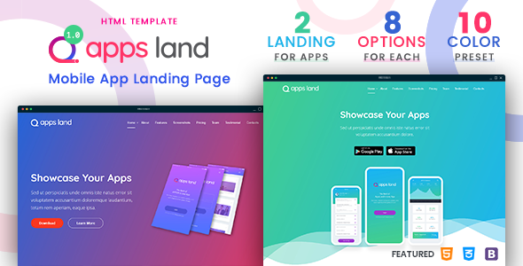 ThemeForest AppsLand App Landing HTML Template 21131010 ThemeForest AppsLand App Landing HTML Template 21131010