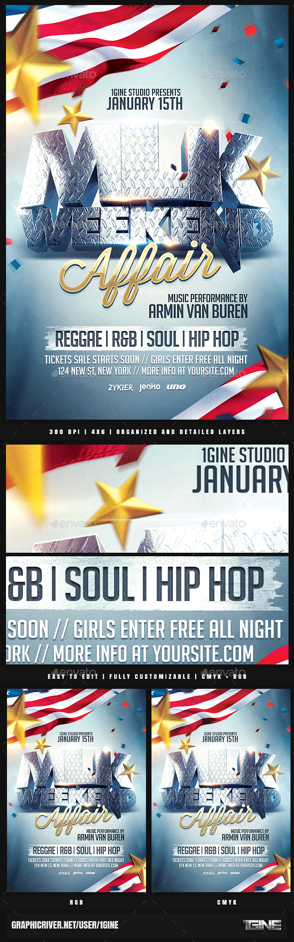 MLK Weekend Affair Flyer Template - Holidays Events
