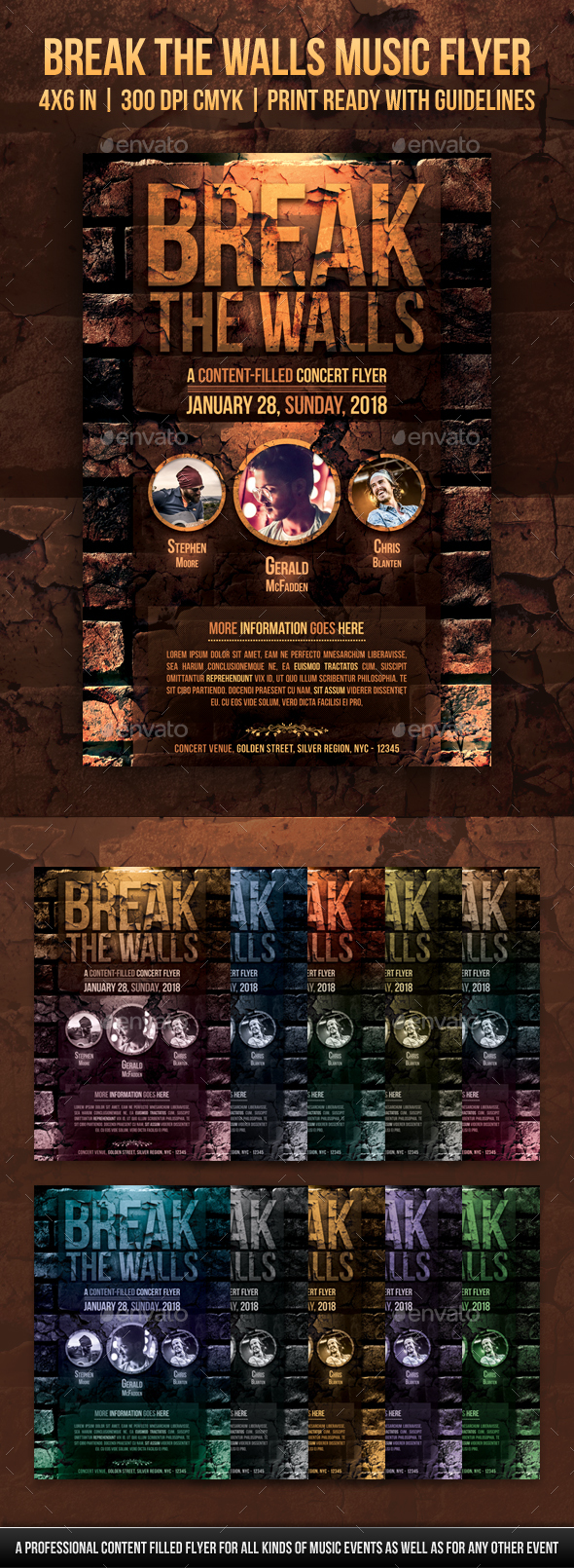 Break The Walls Music Flyer - Concerts Events
