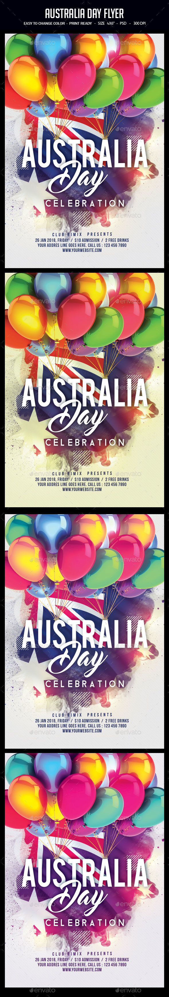 Australia Day Flyer - Clubs & Parties Events