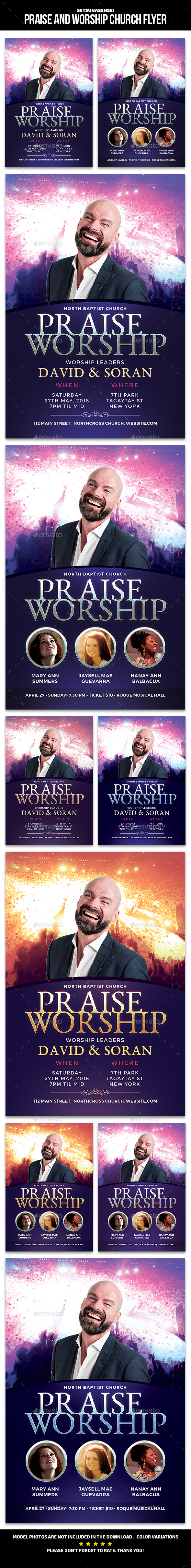 Praise Worship Church Flyer - Church Flyers