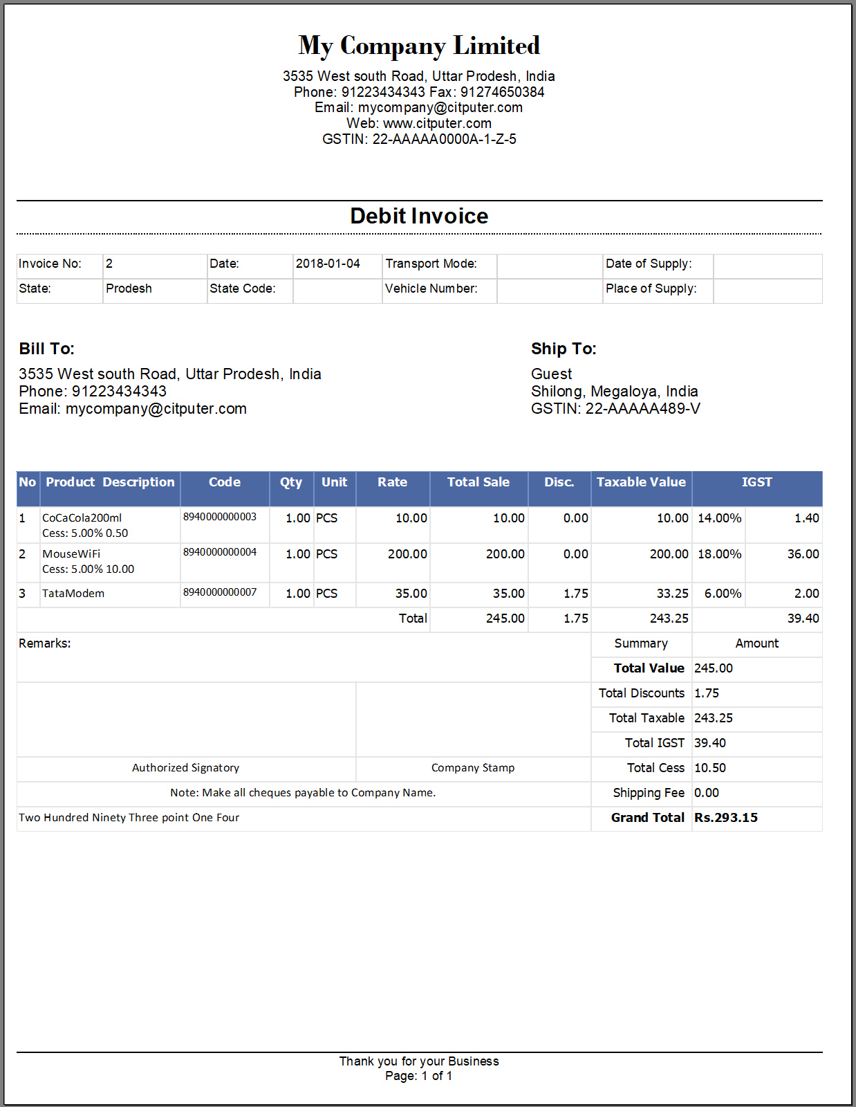 billing and invoice