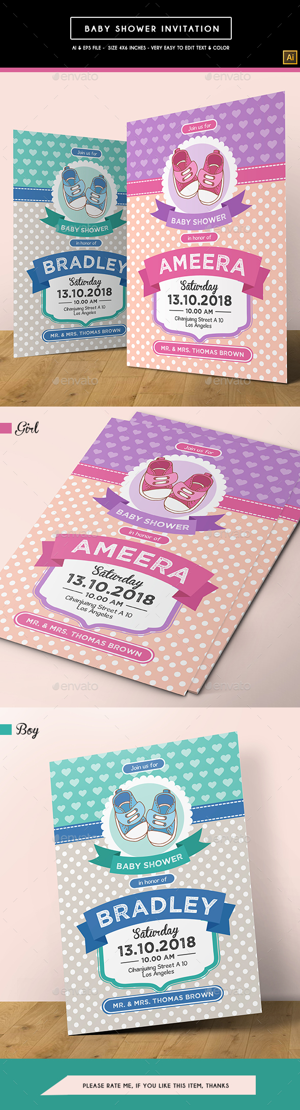 Baby Shower Invitation - Invitations Cards & Invites