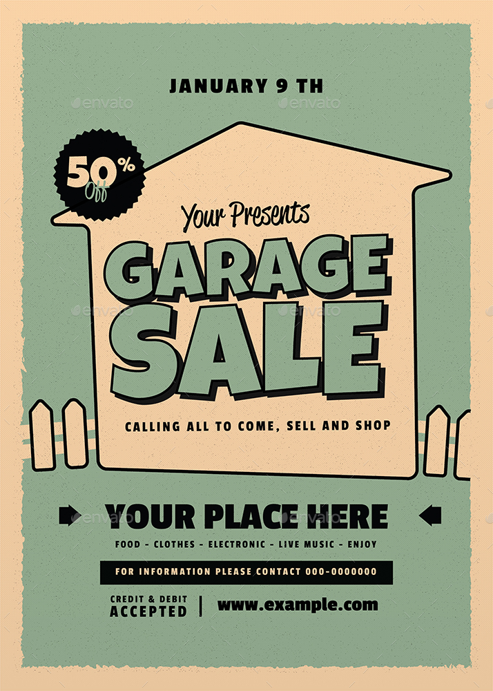 retro garage sale flyer
