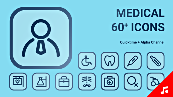 Medical Icon Set - Line Motion Graphics Icons