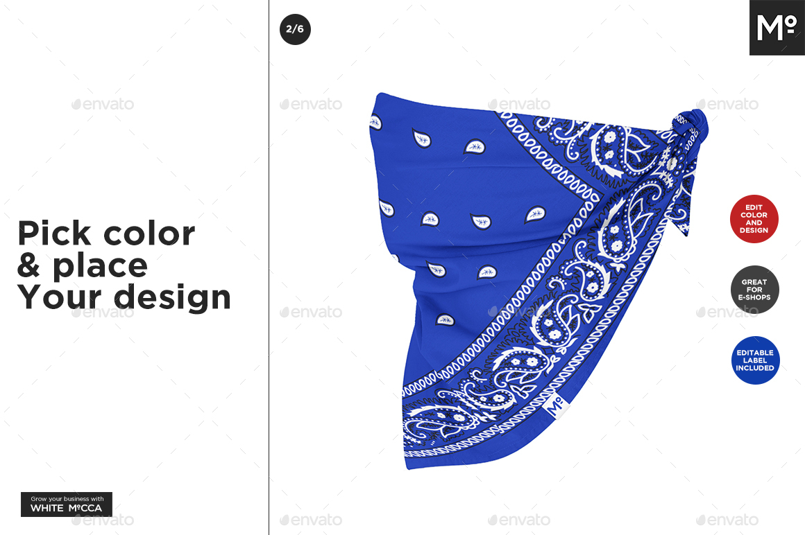 Download The Bandana Mock-ups Set by Mocca2Go | GraphicRiver