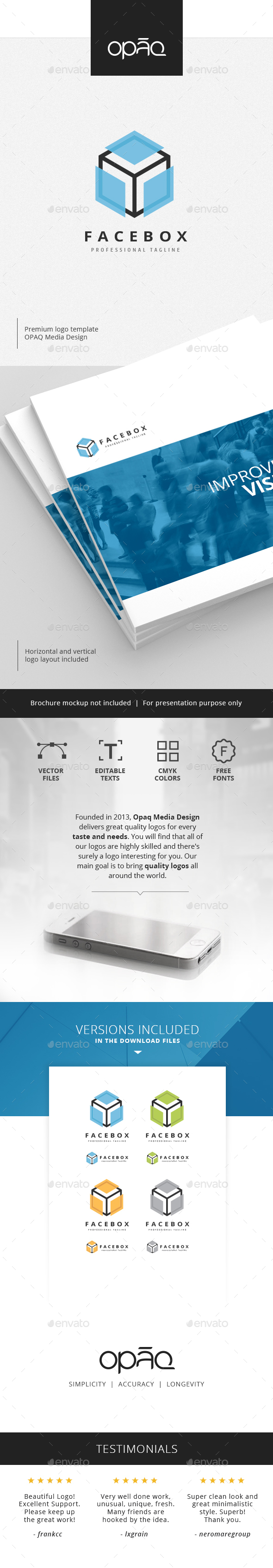 Faces Cubical Box Logo - Abstract Logo Templates