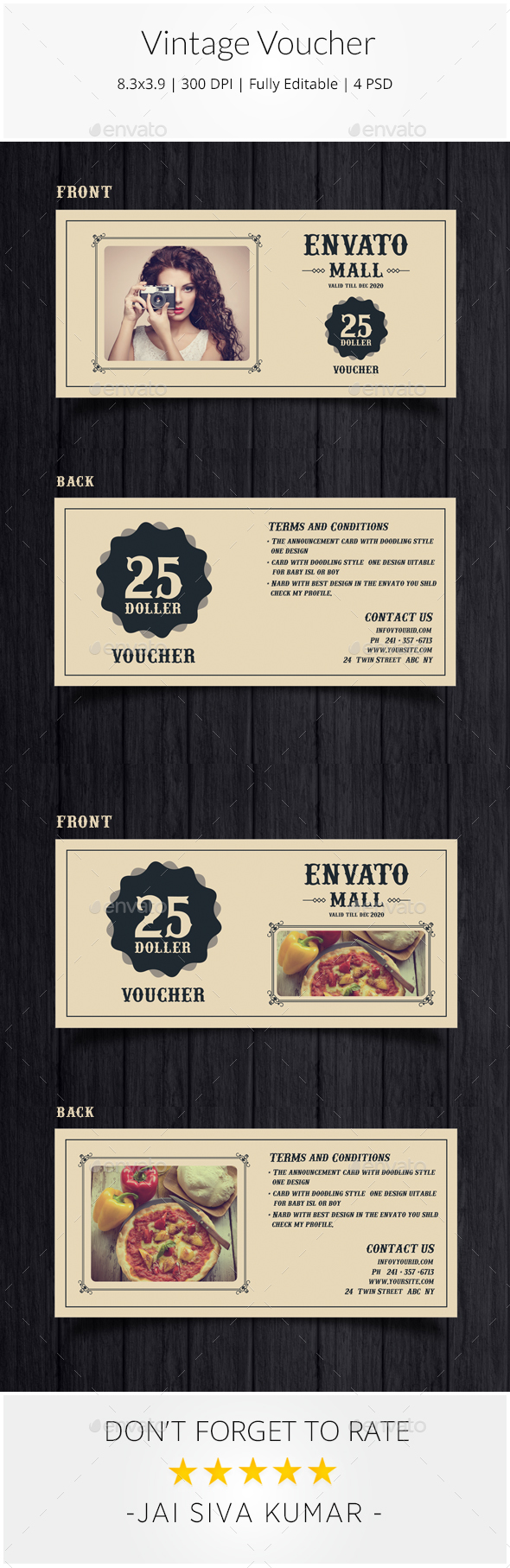 Vintage Voucher - Loyalty Cards Cards & Invites