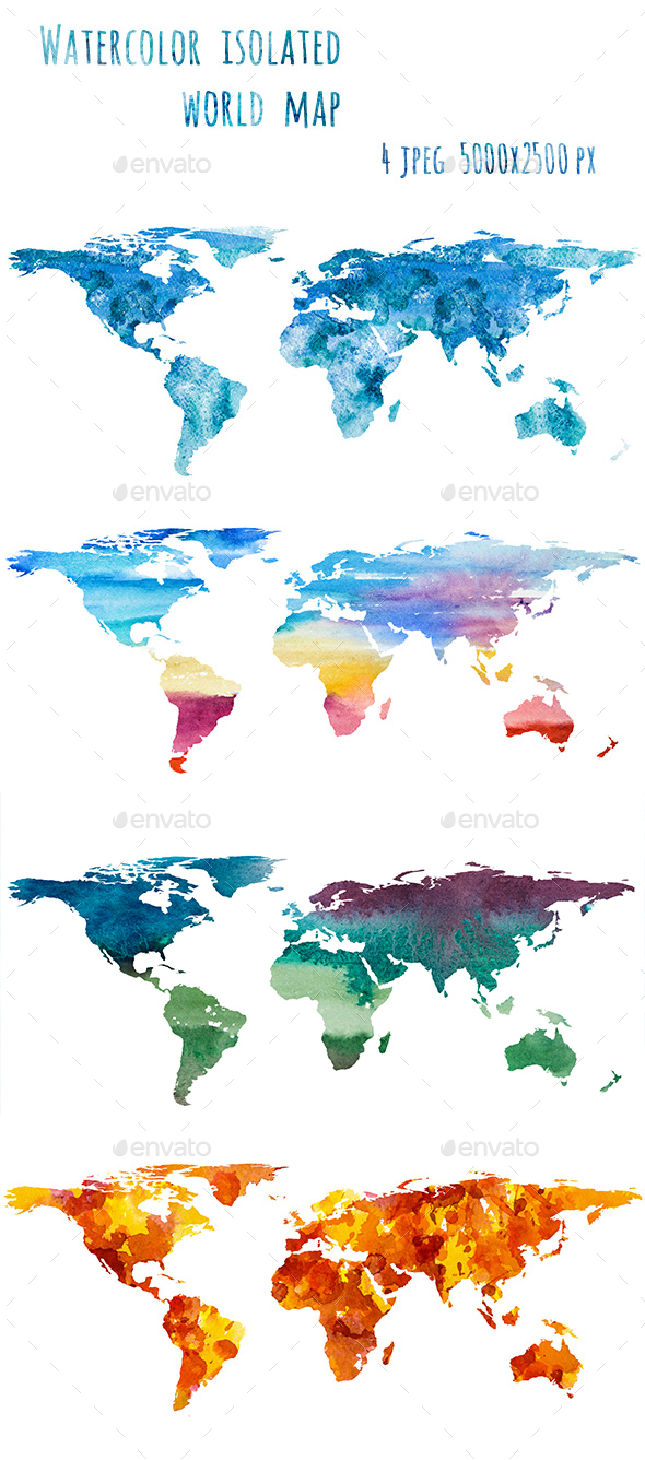 Watercolor World Map - Nature Backgrounds