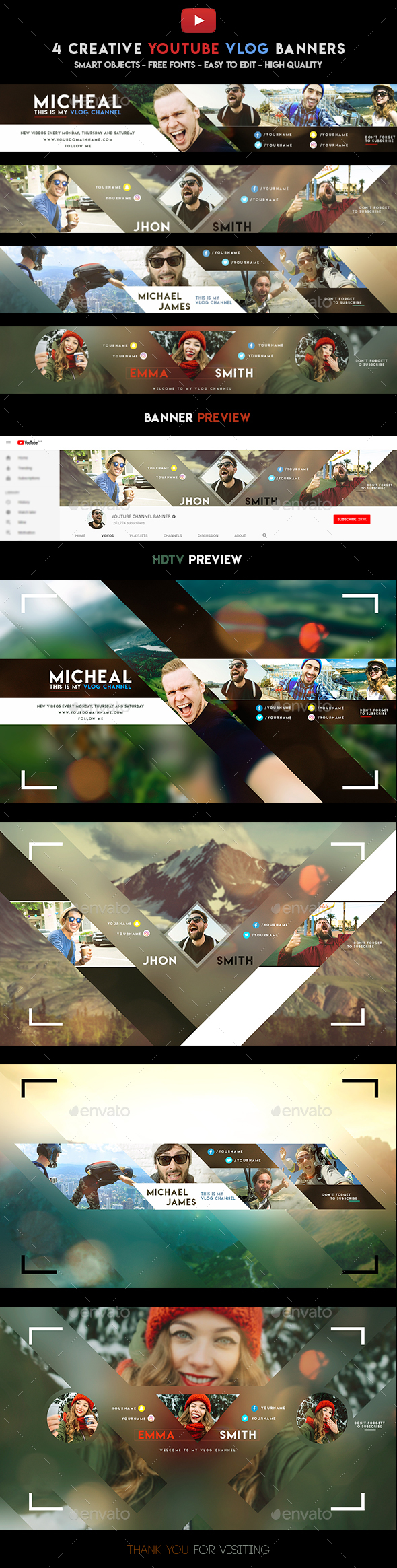 YouTube Vlog Banner - YouTube Social Media