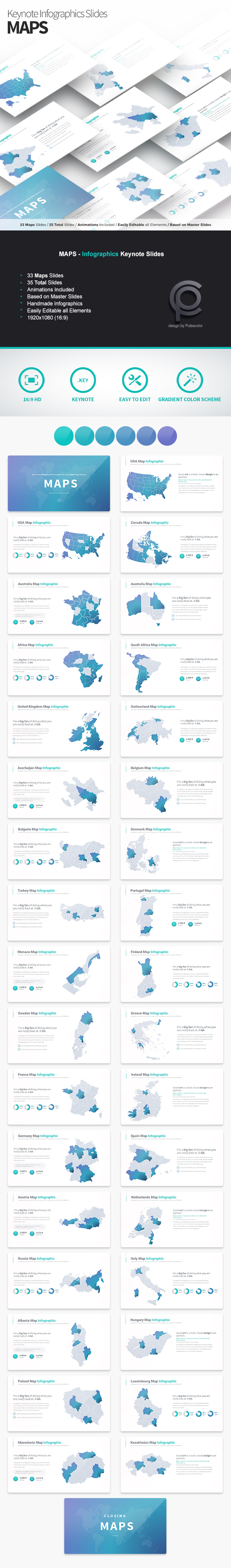 Maps - Keynote Infographics Slides - Business Keynote Templates